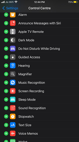 Adding Screen Recording to the Control Centre