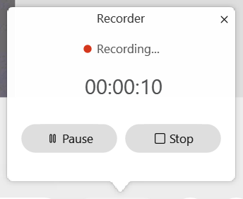 Recording duration window