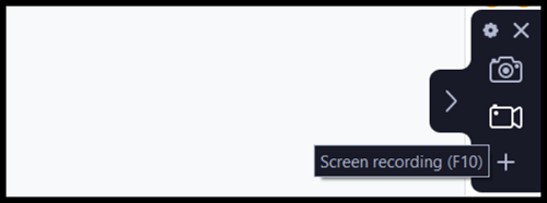 Movavi Screen recording toolbar